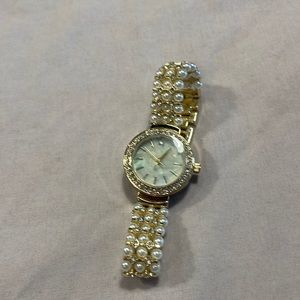 Faux Pearl and crystal watch